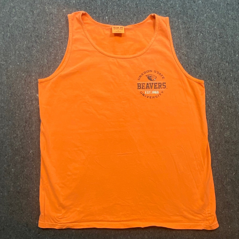 Blue 84 Collegiate Men L Oregon State Beavers Tank‎ Top Orange Graphic 3951